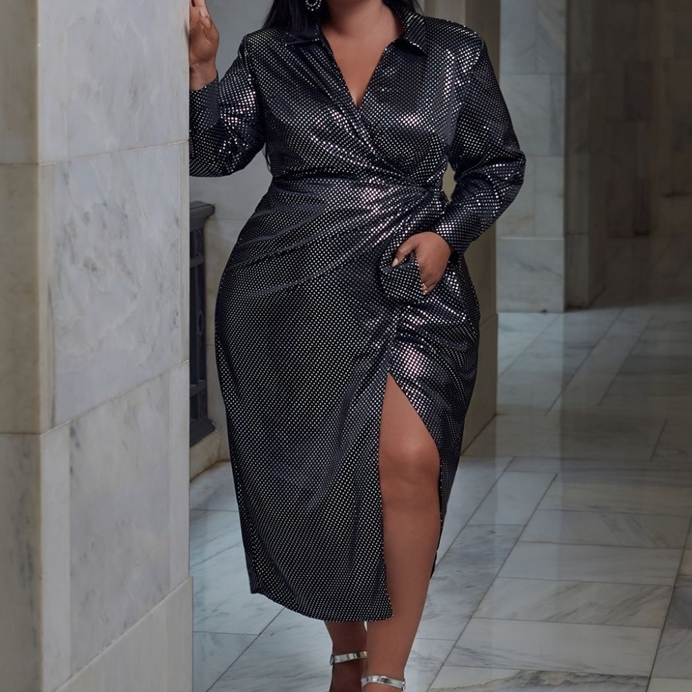 Eloquii sparkle wrap dress